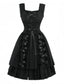 Robe noire à lacets style gothique des années 1950