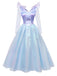 Robe bleue en maille Wicked Witch années 1950