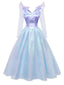 Robe bleue en maille Wicked Witch années 1950