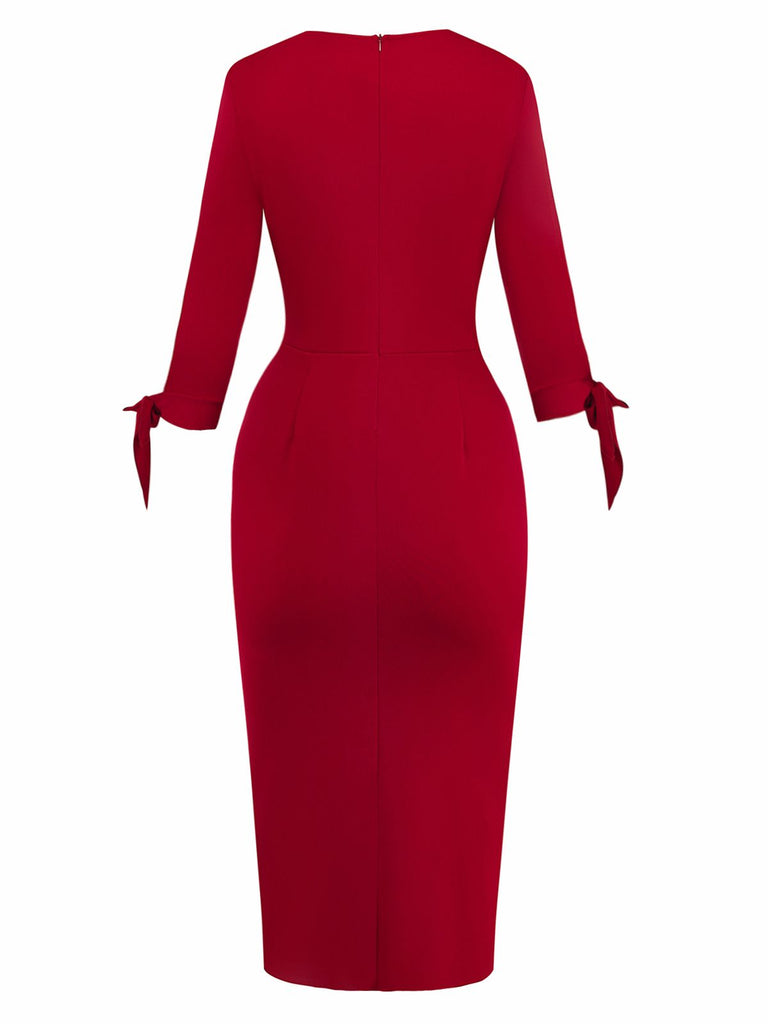 Robe À Cravate Patchwork Découpé Fleuri Année 1960