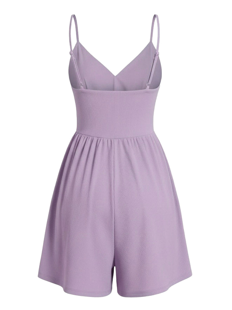 Combinaison à bretelles spaghetti et col en V années 1980