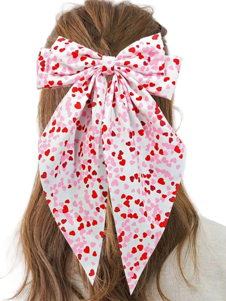 Épingle à cheveux nœud papillon imprimé cœur pour la Saint-Valentin