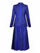 Ensemble d'uniforme bleu rayé de Wednesday Addams des années 1940