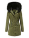 Manteau Années 50 Garnie de Fourrure Synthétique à Boucle
