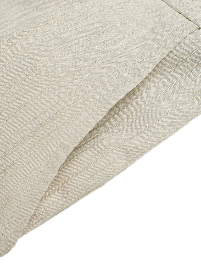 Combishort Larges Bretelles Nœud Plissée Beige Années 1950 6