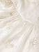 [Prévente] Robe Corset en Satin Brodé Floral à Bretelles Nouées Beige Années 1950 7