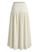 Bohème Texturé Smockéé Maxi Jupe Beige Années 1970 4