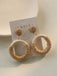 Vintage Beige Rotin Tressé Bois Créole Pendante Boucles d'Oreilles 2