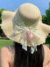 Chapeau Fleur à Larges Bords en Paille Dentelle Tulipe Beige 3