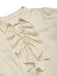 Beige 1960s Victorian Ruffled Front Tie Button Blouse ruffle detail