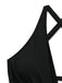 Black vintage tankini with crisscross cutout details and lace-up design in 1940s style