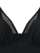 Maillot de Bain Floral Filet Col V Profond Noir Années 1940 3