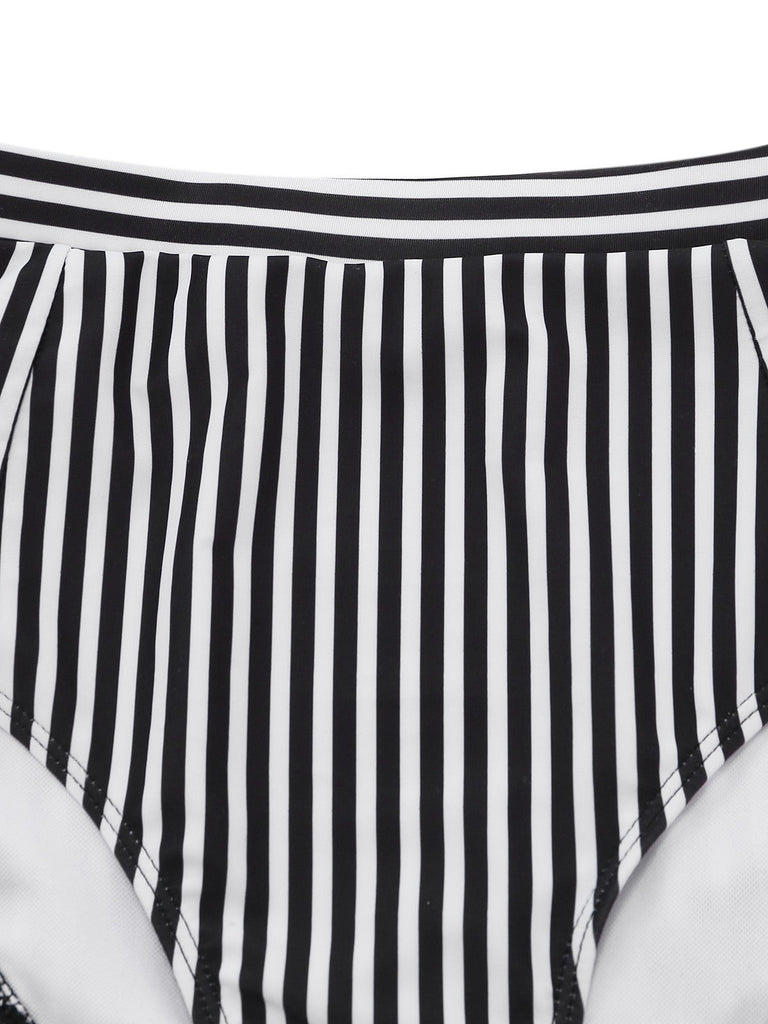 Black and white striped underwear on a white background