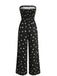 Combinaison Bustier à Jambes Larges à Pois Noire Années 1950 4