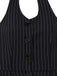 Combinaison Jambes Larges Halter Sans Manches à Rayures Boutonné Noir Années 50