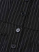 Combinaison Jambes Larges Halter Sans Manches à Rayures Boutonné Noir Années 50