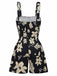 Black floral Romper on a white background