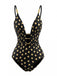 Maillot de Bain et Jupe Cache-Maillot à Pois Noir Années 80