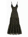 Maillot de Bain et Jupe Cache-Maillot à Pois Noir Années 80