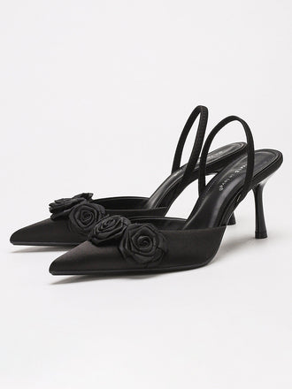 Vintage Rose 3D Bout Pointu Talon Haut Escarpins