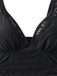 Noir Dentelle Col V Froncé Maillot de Bain Une Pièce Années 1950 3