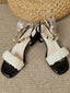 Sandales talons hauts et brides cheville noires et blanches
