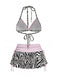 [Prévente] Ensemble Bikini Rayures Zèbre Noir & Blanc Années 1950 2