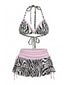 [Prévente] Ensemble bikini rayures zébrées noir et blanc années 1950