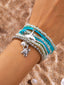 3PCS Bracelet plage breloque dauphin et coquillage