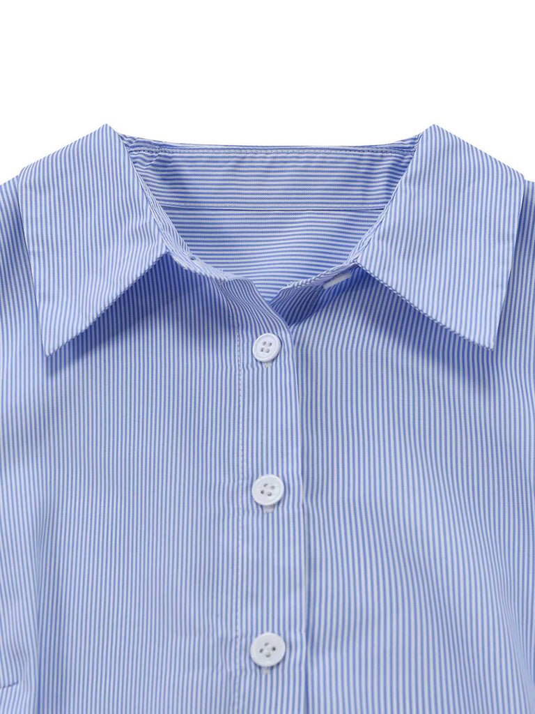 [Prévente] 2PCS Combinaison bleue rayée bretelles amovibles années 1930