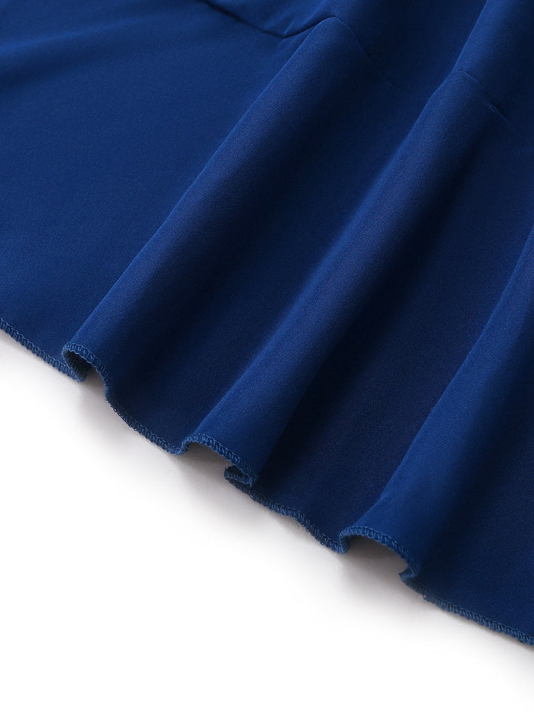 Col V Uni à Volants Ourlet Tie-Up Robe Années 1930 5