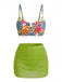 Ensemble Tankini Floral à Boucle Métal en U Taille Haute années '60 6
