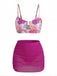 Ensemble Tankini Floral à Boucle Métal en U Taille Haute années '60 5