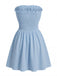 Uni Bustier Mini Robe Bleue Années 1940 3