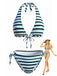 Rayé Dos-Nu Noué-Up Tankini Ensemble Bleue Années 1940