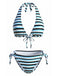 Rayé Dos-Nu Noué-Up Tankini Ensemble Bleue Années 1940 2