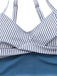 Maillot de bain rayé bleu poches et fronces années 1940