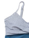 Maillot de bain rayé bleu poches et fronces années 1940