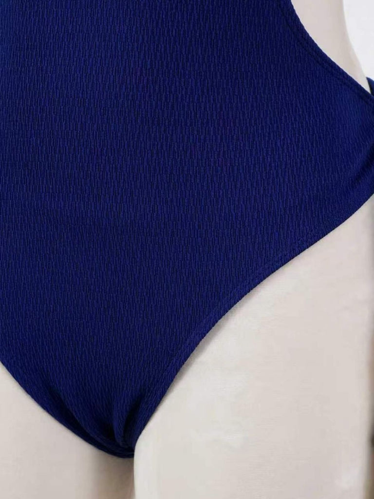 Maillot de Bain Une Pièce à Volants Pendentif Coquillage Bleu Années 1940 7
