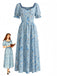 Robe Évasée Imprimée Florale avec Ceinture à la Taille années '50