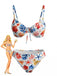 Ensemble Bikini Corail Étoile de Mer Imprimé Bleu Années 1950