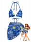 Bikini À Imprimé La Nuit Étoilée Avec Paréo Bleu Années 1960