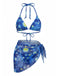 Étoilé Nuit Dos-Nu Ensemble Bikini & Cache Maillot Bleue Années 1960 2
