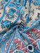 Robe Midi Halter Évasée Boho Paisley Bleu Années 70