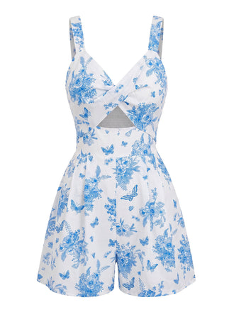 Ensemble Bikini Dos Nu Imprimé Feuilles Tropicales années '60 2