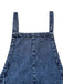 Bleu Denim Jambes Larges Overalls Frayed Combinaison Années 1970 6