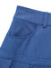 Close-up of a blue denim skirt on a white background