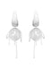 Boucles d'oreilles pendantes à pompon en perles de cuivre blanc - style vintage et rétro, blanc pur