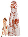 Combinaison Halter Sans Manches Imprimé Abstrait Floral Marron Années 30