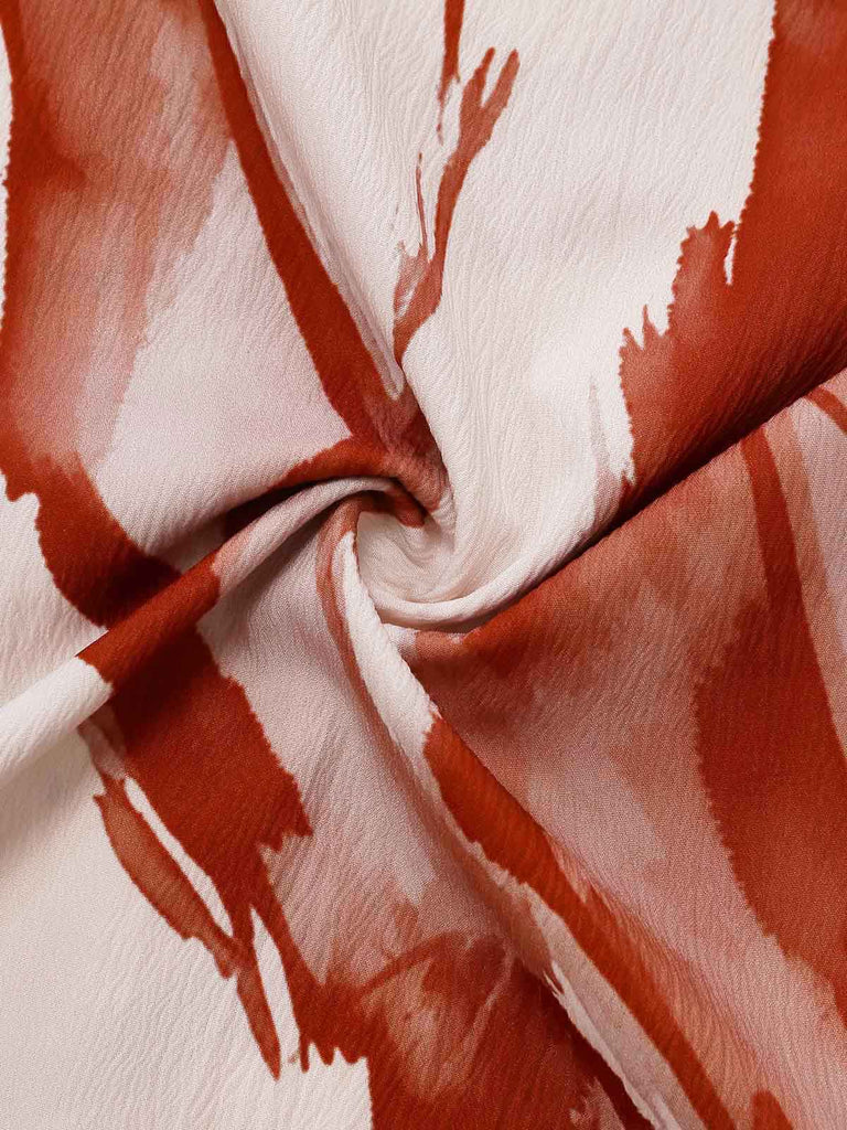 Combinaison Halter Sans Manches Imprimé Abstrait Floral Marron Années 30